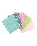 Hearts & Flowers Themed Pack of 5 Cotton Fat Quarters - Sewing Online FA230