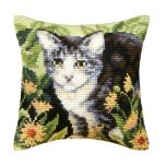 Cross Stitch Cushion Kit: Large: Cat
