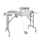 Folding Multipurpose Sewing Table Silver/White  47.5x28x28.5in | Sew Ready 13373