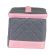 <strong>Sewing Box with Compartments</strong> <span>Quilted Grey & Pink, Collapsible Storage and Organiser Basket for Sewing Supplies, Accessories, Thread, Needles and Scissors</span> <em>Everything Mary EVM13203-1</em>
