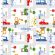 <strong>Cotton Craft Fabric 110cm wide x 1m Drivers Wanted Flannel Collection-Off To Work</strong> <em>Sewing Online 16780-WHITE</em>