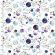 <strong>Cotton Craft Fabric 110cm wide x 1m Magical Galaxy Metallic Collection-Stars & Planets</strong> <em>Sewing Online 17161-WHT</em>