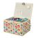 <strong>Large Sewing Box</strong> <span>Owl Print Fabric | 32 x 25 x 20cm | Storage and Organiser Basket with Compartments for Sewing Supplies, Accessories, Thread, Needles and Scissors</span> <em>Sewing Online FL-011</em>