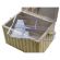 <strong>Medium Sewing Basket</strong> <span>Cream with Embroidered Buttons Lid | 26 x 19 x 15cm | Storage and Organiser Box with Compartments for Sewing Supplies, Accessories, Thread, Needles and Scissors</span> <em>Sewing Online FM-001</em>