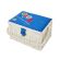 <strong>Medium Sewing Basket</strong> <span>White with Navy Embroidered Buttons Lid | 26 x 19 x 15cm | Storage and Organiser Box with Compartments for Sewing Supplies, Accessories, Thread, Needles and Scissors</span> <em>Sewing Online FM-012</em>