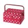 <strong>Medium Sewing Box</strong> <span>Red Spot Fabric | 26 x 18 x 15cm | Storage and Organiser Basket with Compartments for Sewing Supplies, Accessories, Thread, Needles and Scissors</span> <em>Sewing Online GA1126M</em>