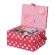<strong>Medium Sewing Box</strong> <span>Red Spot Fabric | 26 x 18 x 15cm | Storage and Organiser Basket with Compartments for Sewing Supplies, Accessories, Thread, Needles and Scissors</span> <em>Sewing Online GA1126M</em>