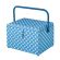 <strong>Large Sewing Box</strong> <span>Duck Egg Blue Polka Dot Fabric | 31 x 23 x 20cm | Storage and Organiser Basket with Compartments for Sewing Supplies, Accessories, Thread, Needles and Scissors</span> <em>Sewing Online GA1128L</em>