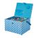 <strong>Large Sewing Box</strong> <span>Duck Egg Blue Polka Dot Fabric | 31 x 23 x 20cm | Storage and Organiser Basket with Compartments for Sewing Supplies, Accessories, Thread, Needles and Scissors</span> <em>Sewing Online GA1128L</em>