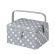 <strong>Medium Sewing Box</strong> <span>Grey Spot Fabric | 26 x 18 x 15cm | Storage and Organiser Basket with Compartments for Sewing Supplies, Accessories, Thread, Needles and Scissors</span> <em>Sewing Online GA1129M</em>