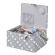 <strong>Medium Sewing Box</strong> <span>Grey Spot Fabric | 26 x 18 x 15cm | Storage and Organiser Basket with Compartments for Sewing Supplies, Accessories, Thread, Needles and Scissors</span> <em>Sewing Online GA1129M</em>
