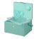 <strong>Medium Sewing Box</strong> <span>Green Fabric with a Sewing Machine Aplique Lid | 26x18x15cm | Storage and Organiser Basket with Compartments for Sewing Supplies, Accessories, Thread, Needles and Scissors</span> <em>Sewing Online GA1119M</em>