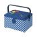 <strong>Medium Sewing Box</strong> <span>Blue Fabric with an Embroidered Sewing Thread Lid | 26x18x15cm | Storage and Organiser Basket with Compartments for Sewing Supplies, Accessories, Thread, Needles, Scissors</span> <em>Sewing Online GA1120M</em>
