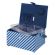 <strong>Medium Sewing Box</strong> <span>Blue Fabric with an Embroidered Sewing Thread Lid | 26x18x15cm | Storage and Organiser Basket with Compartments for Sewing Supplies, Accessories, Thread, Needles, Scissors</span> <em>Sewing Online GA1120M</em>