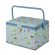 <strong>Large Sewing Box</strong> <span>Blue Cupcakes Print Fabric | 31 x 23 x 20cm | Storage and Organiser Basket with Compartments for Sewing Supplies, Accessories, Thread, Needles and Scissors</span> <em>Sewing Online MRL-18</em>