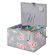 <strong>Large Sewing Box</strong> <span>Grey and Pink Floral Print Fabric | 31 x 23 x 20cm | Storage and Organiser Basket with Compartments for Sewing Supplies, Accessories, Thread, Needles and Scissors</span> <em>Sewing Online MRL-190</em>