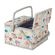 <strong>Extra Large Twin Lid Sewing Box</strong> <span>Grey Sewing Notions Fabric | 25 x 25 x 17cm | Storage and Organiser Basket with Compartments for Sewing Supplies, Accessories, Thread, Needles and Scissors</span> <em>Sewing Online MRLTLE-120</em>