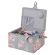 <strong>Medium Sewing Box</strong> <span>Grey and Pink Floral Print Fabric | 26 x 18 x 15cm | Storage and Organiser Basket with Compartments for Sewing Supplies, Accessories, Thread, Needles and Scissors</span> <em>Sewing Online MRM-190</em>
