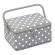 <strong>HobbyGift MRM/137</strong> <span>Medium Sewing Basket Grey Spot Design</span> <em>Hobby Gift MRM-137</em>