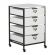 <strong>4 Drawer Mobile Sewing Storage Drawers / Craft Organiser Cart</strong> <span>White Drawers and Charcoal Black Frame and Locking Wheels. Multipurpose: Bathroom, Kitchen, Home Office, or Laundry Room</span> <em>Sewing Online 10224</em>