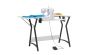 <strong>Small Sewing Table with Gridded Top</strong> <span>White with Black Hourglass Legs, Sewing Machine Table with Adjustable Platform, Drop Leaf Extension, Multipurpose: Quilting/Craft Table/Gaming/Computer Desk</span> <em>Sewing Online 13298</em>