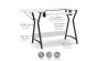 <strong>Small Sewing Table with Gridded Top</strong> <span>White with Black Hourglass Legs, Sewing Machine Table with Adjustable Platform, Drop Leaf Extension, Multipurpose: Quilting/Craft Table/Gaming/Computer Desk</span> <em>Sewing Online 13298</em>