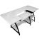 <strong>Large Sewing Table</strong> <span>with Gridded White Top and Black Legs, Sewing Machine Table with Adjustable Platform, Drop Leaf Extension, Storage Shelves and Drawer, For Quilting and Craft</span> <em>Sewing Online 13336</em>