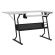 <strong>Small Sewing Table</strong> <span>White Top with Black Legs, Sewing Machine Table with Adjustable Platform, Drop Leaf Extension and Storage Shelf, Multipurpose: Use as Quilting/Craft Table/Gaming/Computer Desk</span> <em>Sewing Online 13367</em>