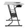 <strong>Small Sewing Table</strong> <span>White Top with Black Legs, Sewing Machine Table with Adjustable Platform, Drop Leaf Extension and Storage Shelf, Multipurpose: Use as Quilting/Craft Table/Gaming/Computer Desk</span> <em>Sewing Online 13367</em>