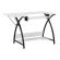 <strong>Small Sewing Table</strong> <span>White Top with Black Legs, Sewing Machine Table with Adjustable Platform, Drop Leaf Extension and Storage Shelf, Multipurpose: Use as a Quilting/Craft Table or Gaming/Computer Desk</span> <em>Sew Ready 13332</em>