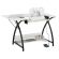 <strong>Small Sewing Table</strong> <span>White Top with Black Legs, Sewing Machine Table with Adjustable Platform, Drop Leaf Extension and Storage Shelf, Multipurpose: Use as a Quilting/Craft Table or Gaming/Computer Desk</span> <em>Sew Ready 13332</em>