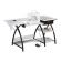 <strong>Large Sewing Table</strong> <span>White Top with Black Legs, Sewing Machine Table with Adjustable Platform, Drop Leaf Extension, Storage Shelves and Drawer, Multipurpose: Quilting/Craft Table/Gaming/Computer Desk</span> <em>Sew Ready 13333</em>