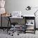 <strong>Large Sewing Table</strong> <span>White Top with Black Legs, Sewing Machine Table with Adjustable Platform, Drop Leaf Extension, Storage Shelves and Drawer, Multipurpose: Quilting/Craft Table/Gaming/Computer Desk</span> <em>Sew Ready 13333</em>