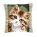 <strong>Printed Cross Stitch Cushion: Brown Cat</strong> <em>Vervaco PN-0149856</em>