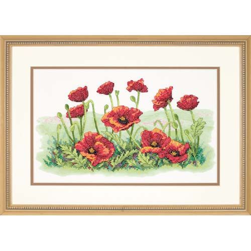 <strong>Field Of Popies Stamped Cross Stitch Kit</strong> <em>Dimensions D03237</em>