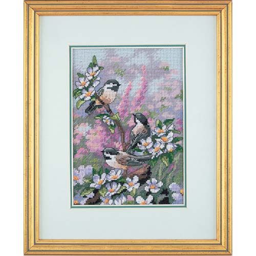 <strong>Chickadees In Spring Cross Stitch Kit</strong> <em>Dimensions D06884</em>