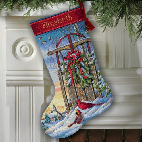 Christmas Sled Stocking Christmas Cross Stitch Kit