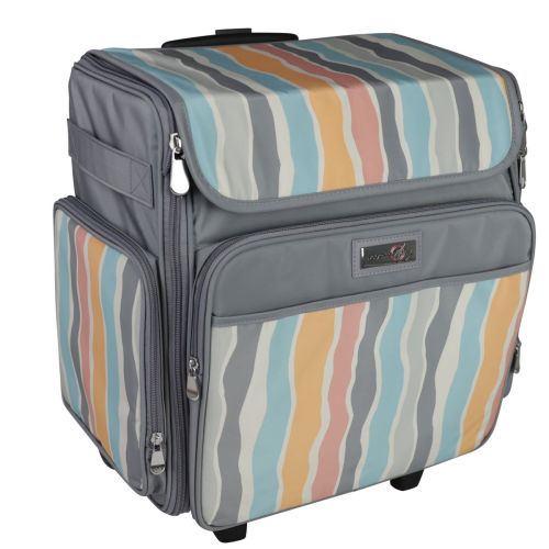 <strong>Craft Trolley Bag</strong><span>Grey Multi Stripe, Collapsible Papercraft Tote with Wheels for Scrapbook & Art Storage, Organiser Case for Supplies and Accessories</span><em>Everything Mary EVM12777-6</em>