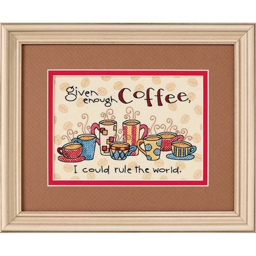 <strong>Enough Coffee Stamped Cross Stitch Kit</strong> <em>Dimensions D65019</em>