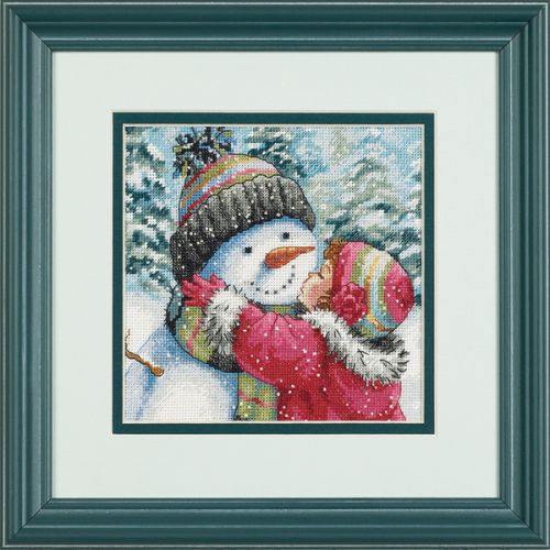 A Kiss For Snowman Christmas Cross Stitch Kit