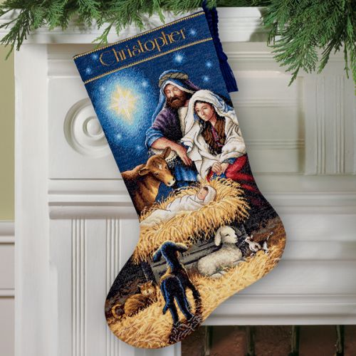 Holy Night Stocking Christmas Cross Stitch Kit