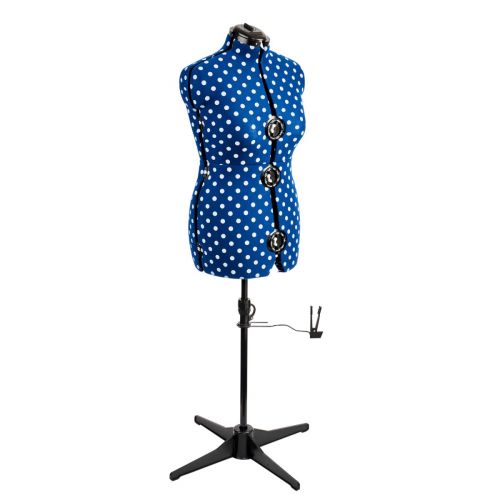 Adjustable 8-Part Dressmaking Dummy UK 16-20 Navy Polka Dot | Adjustoform 5903B