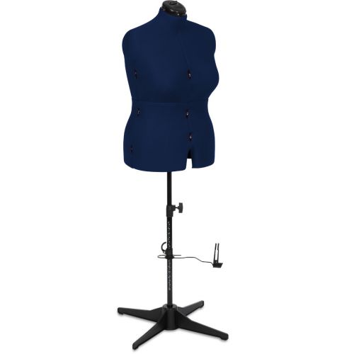 <strong>Adjustable Dressmakers Dummy</strong> <span>in Navy Fabric with Hem Marker, Dress Form Size 18 to 24, Pin, Measure, Fit and Display your Clothes on this Tailors Dummy</span> <em>Sewing Online 023818-NVY</em>