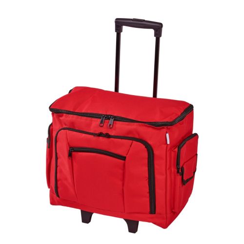 Sewing Online Sewing Machine Trolley Bag on Wheels, Red | 47 x 38 x 24cm | Sewing Machine Storage for Janome, Brother, Singer, Bernina, and Most Machines - 006105-R