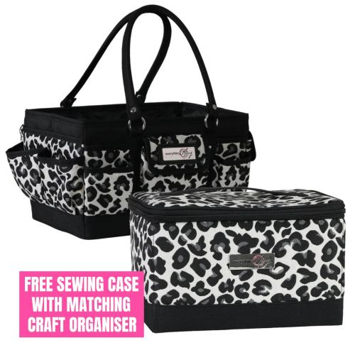 <strong>Craft Organiser Bag</strong> <span>Cheetah print, Collapsible Caddy and Tote with Compartments for Sewing, Scrapbooking, Paper Craft and Art</span> <em>Everything Mary EVM13188-1</em>