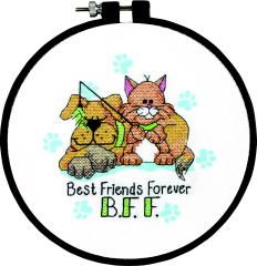 Best Friends Forever Stamped Cross Stitch Kit