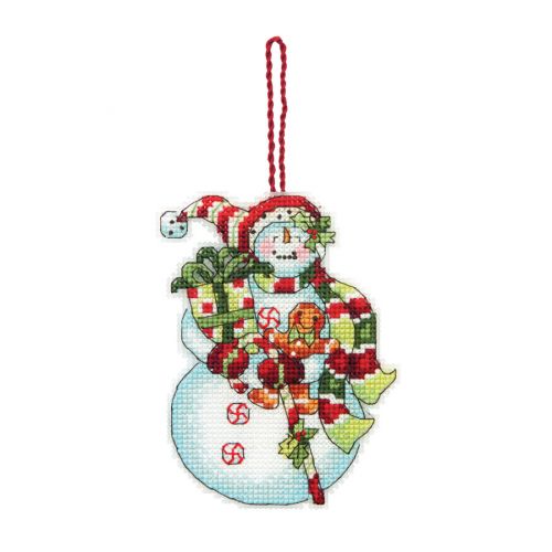 Counted Cross Stitch: Ornament: Snowman with Sweets
