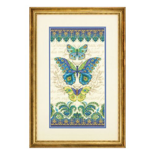 Counted Cross Stitch Kit: Peacock Butterflies