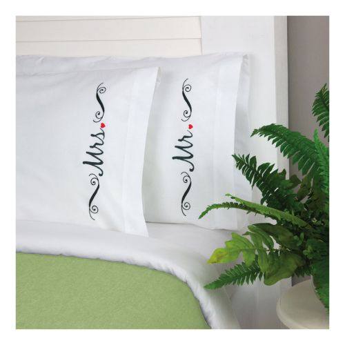 Embroidery Kit: Mr & Mrs Pillow Cases