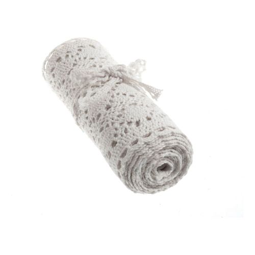 White Cotton Lace Trimming Pack of 3 Rolls